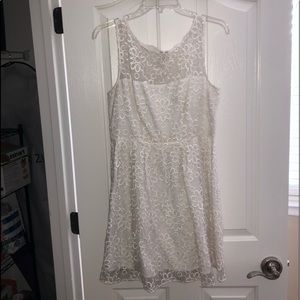 BB Dakota White Dress with Flower Stitching